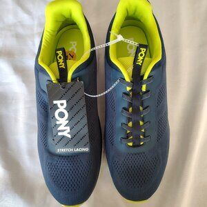 New Mens Pony Color Navy/Lime Size 12 Stretch Lacing Sneakers